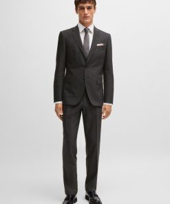 Hugo Boss Suits-Slim-fit suit in micro-patterned wool-boss outlet