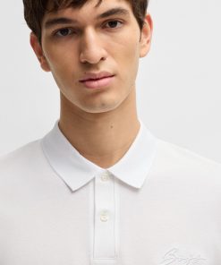 Hugo Boss Polo Shirts-Mercerized-cotton polo shirt with script logo-hugoboss 2