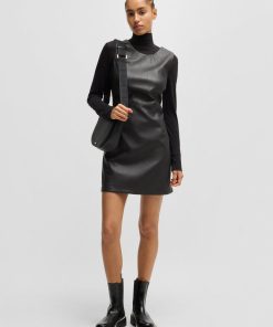 Hugo Boss Dresses-Shift dress in soft faux leather-boss near me