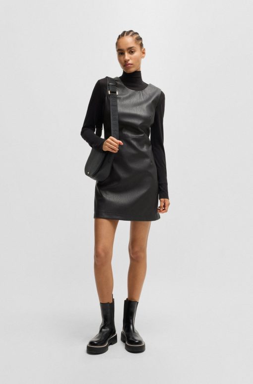 Hugo Boss Dresses-Shift dress in soft faux leather-boss near me