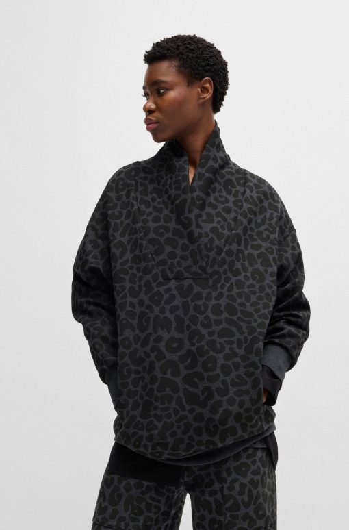 Hugo Boss-NAOMI x BOSS animal-print sweatshirt with energear™-boss hugo