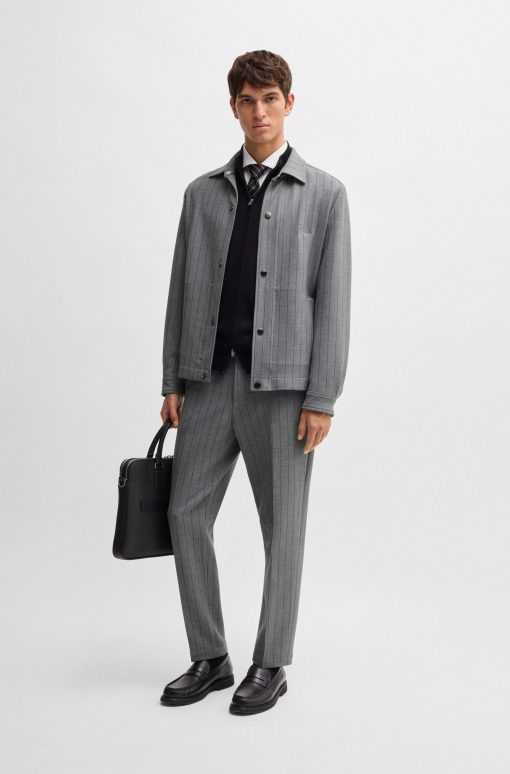 Hugo Boss Pants-Slim-fit trousers in pinstripe stretch fabric-boss hugo - Image 2