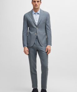 Hugo Boss Suits-Slim-fit suit in a micro-patterned wool blend-hugo boss outlet 2