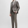 Hugo Boss Suits-Slim-fit suit in water-repellent checked wool-hugo boss store 3