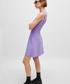 Hugo Boss Dresses-Sleeveless mini dress with cut-out shoulder detail-hugo by hugo boss 2