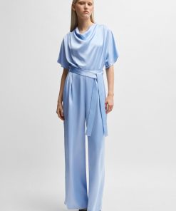 Hugo Boss-Cowl-neck regular-fit jumpsuit in fluent satin-hugo boss store near me 2