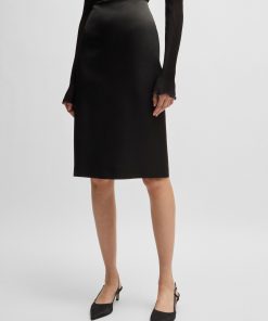 Hugo Boss Skirts-Pencil skirt in lustrous fabric-hugo boss near me