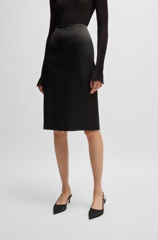 Hugo Boss Skirts-Pencil skirt in lustrous fabric-hugo boss near me