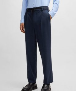 Hugo Boss-Slim-fit trousers in melange super-flex twill-hugoboss