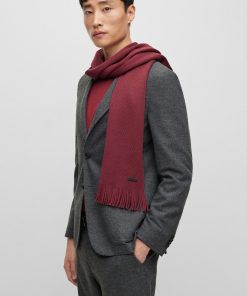 Hugo Boss Scarves-Raschel-knit scarf in merino wool-boss store 2