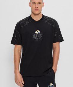 Hugo Boss T-Shirts-BOSS x NFL oversize-fit T-shirt with collaborative branding-hugoboss