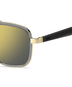 Hugo Boss Eyewear-Carbon-fiber sunglasses with gold-tone frames-hugo boss outlet 2