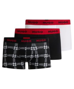 Hugo Boss Underwear-Three-pack of stretch-cotton trunks with logo waistbands-hugo boss store