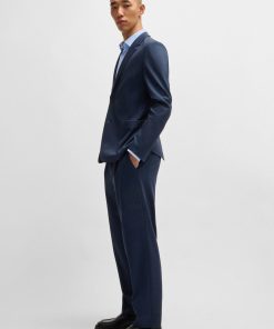 Hugo Boss-Slim-fit trousers in melange super-flex twill-hugoboss 2