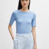 Hugo Boss Tops-Naomi x BOSS ribbed long-sleeve top-boss near me 4