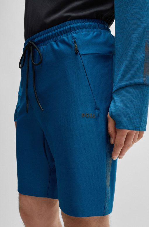 Hugo Boss Sweatshirts and Jogging Pants-Active-stretch shorts with decorative reflective details-hugo - Image 2