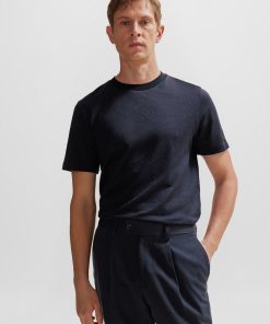 Hugo Boss-Cotton-silk regular-fit T-shirt with geometric pattern-hugo boss sale