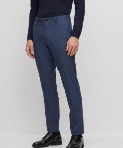 Hugo Boss-Slim-fit pants in melange stretch fabric-hugo