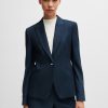 Hugo Boss Tailored Jackets-Slim-fit jacket in striped wool-boss store 3