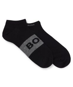 Hugo Boss Socks-Two-pack of ankle-length socks in stretch fabric-boss near me