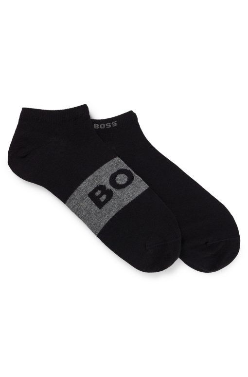 Hugo Boss Socks-Two-pack of ankle-length socks in stretch fabric-boss near me