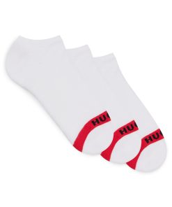 Hugo Boss Socks-Three-pack of invisible socks with logos-boss store near me