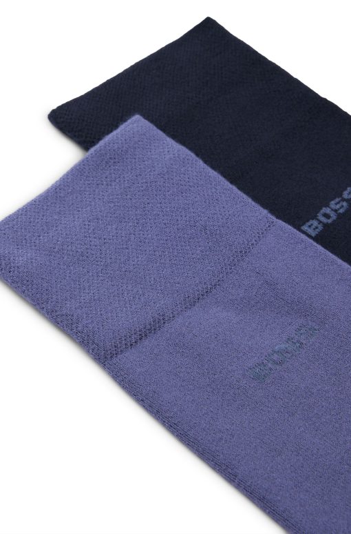 Hugo Boss Socks-Two-pack of regular-length socks in soft viscose bamboo-hugo boss store near me - Image 2