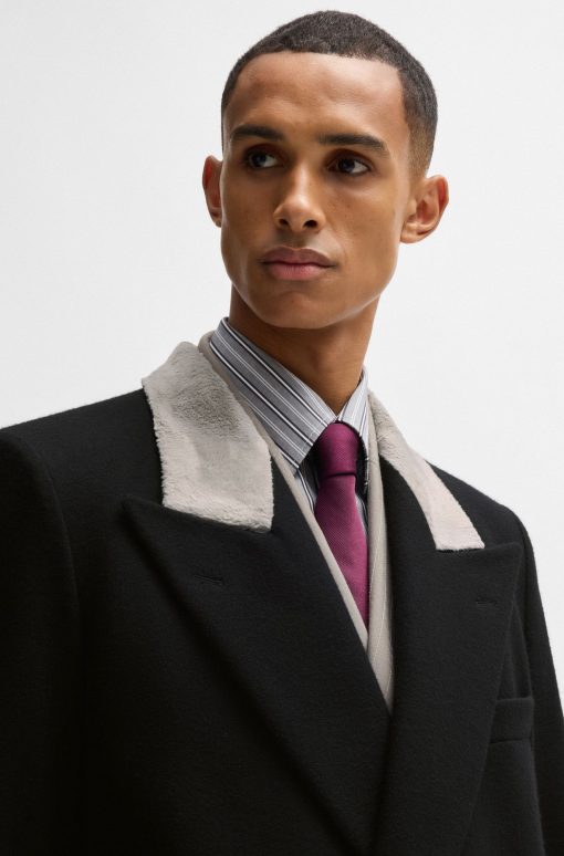 Hugo Boss Jackets and Coats-Wool coat with peak lapels-hugo - Image 2