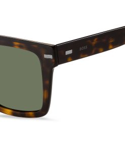 Hugo Boss Eyewear-Havana bio-acetate sunglasses with patterned rivets-boss hugo 2