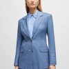 Hugo Boss Tailored Jackets-Double-breasted jacket in pinstripe stretch fabric-boss store 3