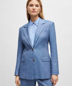 Hugo Boss Tailored Jackets-Single-breasted jacket in linen, cotton and stretch-hugoboss