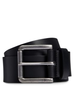 Hugo Boss Belts-Leather belt with branded pin buckle-boss store near me