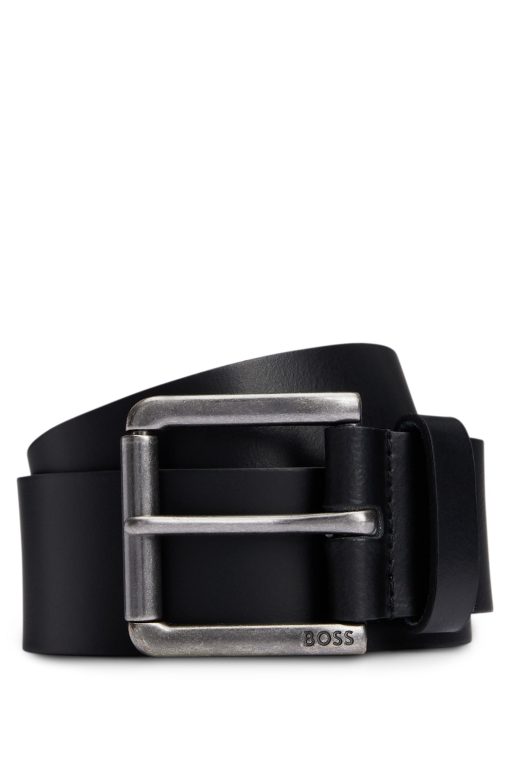 Hugo Boss Belts-Leather belt with branded pin buckle-boss store near me