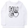 Hugo Boss-Kids’ fleece hoodie dress with vertical logo prints-boss outlet 3