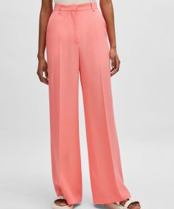 Hugo Boss Pants-High-waisted relaxed-fit trousers with wide leg-hugo by hugo boss