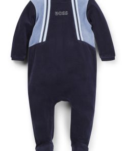 Hugo Boss-Baby logo-print sleepsuit in velvet-hugo boss sale