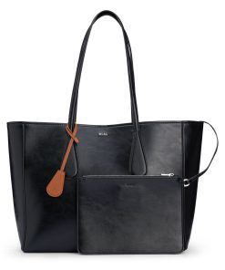 Hugo Boss Bags-Faux-leather shopper bag with detachable pouch-hugo boss store near me