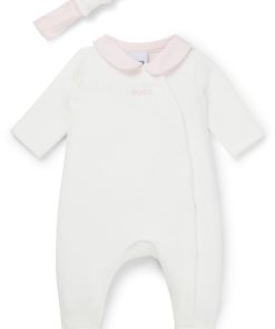 Hugo Boss-Gift-boxed sleepsuit and headband for babies-hugo boss outlet