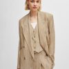 Hugo Boss Tailored Jackets-Single-breasted jacket in linen, cotton and stretch-hugoboss 4