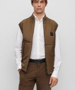 Hugo Boss-Regular-fit gilet with logo patch-hugo boss outlet