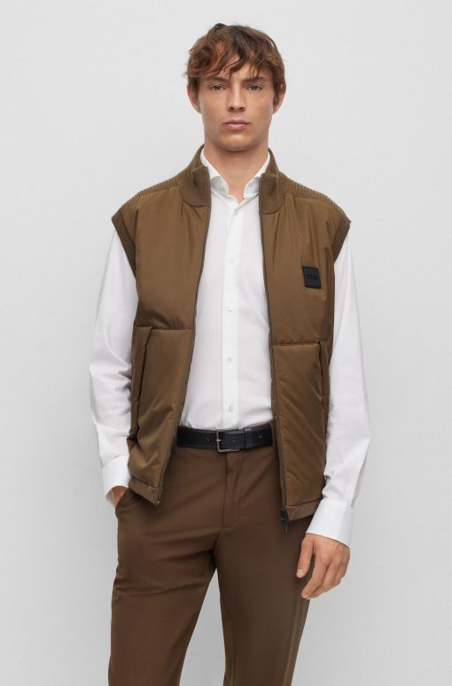 Hugo Boss-Regular-fit gilet with logo patch-hugo boss outlet