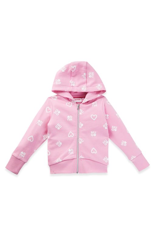 Hugo Boss-Kids' hoodie with hearts and logos-hugoboss