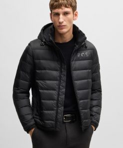 Hugo Boss Jackets and Coats-Water-repellent down jacket with tonal logo-boss near me