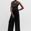 Hugo Boss Dresses-Halter-strap dress in satin with crystal trim-hugo by hugo boss 3