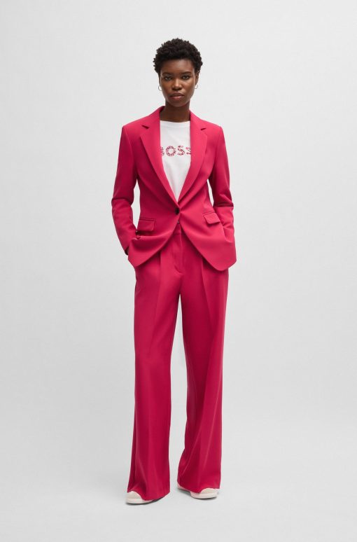 Hugo Boss Tailored Jackets-Fitted blazer in stretch fabric-hugo boss store near me - Image 2