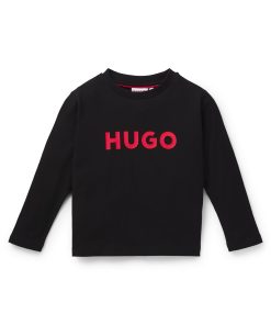 Hugo Boss-Kids’ long-sleeved T-shirt in cotton with logo print-hugo