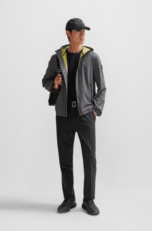 Hugo Boss Jackets and Coats-Water-repellent softshell jacket with logo badge-hugoboss - Image 2