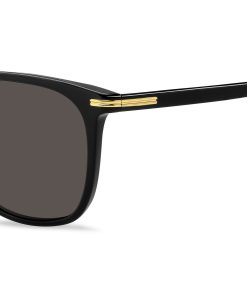 Hugo Boss Eyewear-Black-acetate sunglasses with gold-tone trims-hugo boss store near me 2