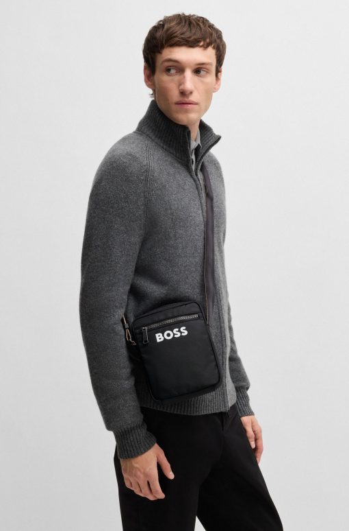 Hugo Boss-Crossbody bag with contrast logo and signature-stripe strap-hugo - Image 2