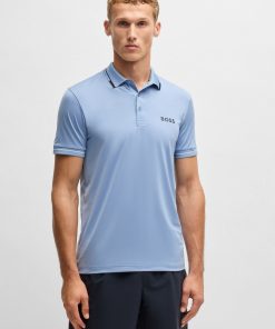 Hugo Boss Polo Shirts-Slim-fit polo shirt with contrast logos-hugo boss near me